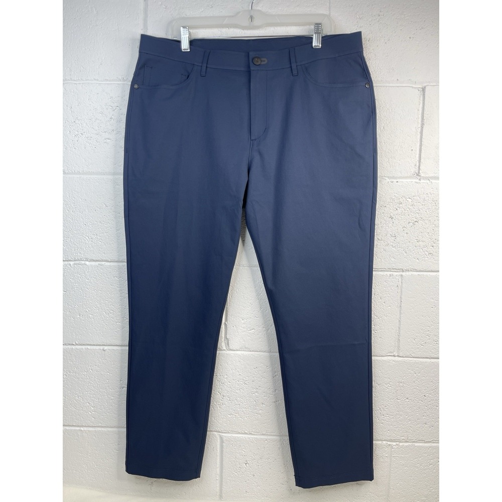 Public Rec All Day Every Day Pants Mens 36x28 Navy Blue 5-Pocket Performance EUC